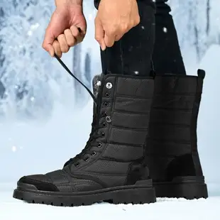 【MINE】戶外雪靴休閒雪靴/兩穿法保暖防潑水機能戶外休閒雪靴-男鞋 黑