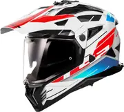 LS2 MX702 Pioneer II Namib, adventure helmet , color: White/Blue/Red , size: M