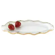 Badash Crystal Goldedge Gold Edge Oval Wavy Platter 14x7" - F3022