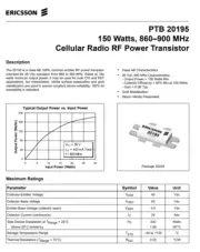 PTB 20195 150 Watts, 860–900 MHz Cellular Radio RF Power Transistor Ericsson