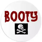 Booty Pirate - Circle Sticker Decal 3 Inch - Skull Crossbones