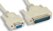 1FT Serial Modem Cable DB9-F to DB25-M