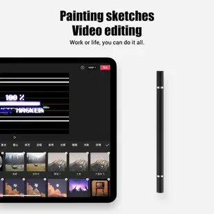 通用 2 合 1 電容式觸控筆觸摸屏筆繪圖板屏幕觸控筆適用於 Android iOS iPad 配件