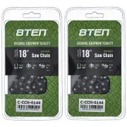Semi Chisel Chainsaw Chain 18 Inch .050 3/8 62DL for Husqvarna Stihl Echo 2 Pack