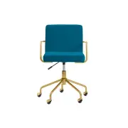 Del Mar Velvet Office Computer Work Task Chair - Teal - Teal