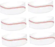 [LIFKOME] Thickened Paper Waiter Hat 80pcs Chef Disposable Hats Restaurant Cook Hat Comfortable Barrier-Protected Chef Cap White