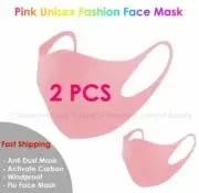 2pcs Pink Face Mask Fashion Face Mask Washable Reusable Unisex Adult