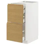 METOD / MAXIMERA base cb 2 frnts/2 low/1 md/1 hi drw, white/Voxtorp oak effect, 40x60x80 cm