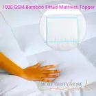 1500GSM Bamboo Fibre Fully-fitted Pillowtop Mattress Topper Bedding Protector AU