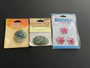 Shell Bead Pendants (2) & Pink Embellish Accessories Lot Of 3 NWT Crafting Lot