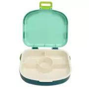 (with Spoon Fork Green) Lunch Box ABS Separate Compartments With Buckle A