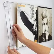CollectorMount Album Mount Vinyl Record Shelf Stand and Wall Mount, Clear Plastic, 5 Pack, Fits 8.75” to 14.25” Vinyl Albums, Adjustable, Easy Assembly, Modern Style, Record Display and Storage