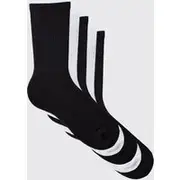 Mens Black 5 Mix Plain Sport Socks
