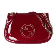 GUCCI Blondie Medium $3900 Rosso Ancora Red Patent Leather Shoulder Bag New