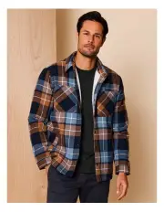 [Reserve] Sergio Sherpa Check Shacket in Blue