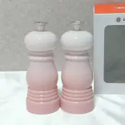 Le Creuset Classic Salt & Pepper Mill Grinders set Shell Pink ceramic FedEx DHL