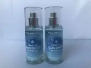 2XBATH & BODY WORKS FROSTED COCONUT SNOWBALL Fine Fragrance Mist TRAVELSIZE