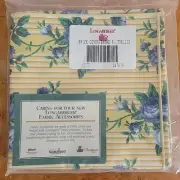 Longaberger Basket Liner Brick Cover Button R. Trellis Yellow Blue Roses NIP