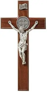Christian Brands Catholic 10" St Ben Crucifix Ant SIL