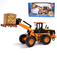 在飛比找蝦皮商城精選優惠-🌈盒裝精邦1:60合金叉車玩具輪式叉裝車兒童玩具工程車模型