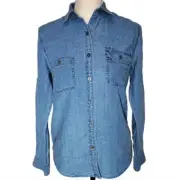 Ralph Lauren. Vintage, Indigo dyed linen top Size small