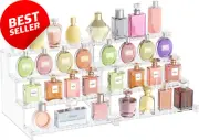 4 Tier Display Risers, Fences, Perfume, Figures, Cupcake, Desktop, 2 Pack, 12"