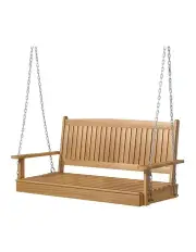 [Gardeon] Porch Wooden Bench Swing 2 Seater Chair in Brown