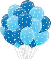 [AnnoDeel] 50 pcs 12" Latex Balloons, Blue Polka Dot Balloons for Brithday Balloon Wedding Balloon Decoration
