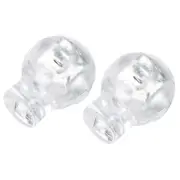 Plastic Round Toggle Spring Loaded Rope Cord Locks 20pcs Clear