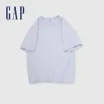 【GAP】男裝 LOGO純棉圓領短袖T恤-淡紫色(885509)