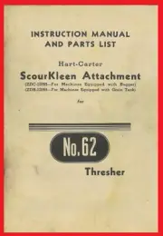 IH ScourKleen Attachment No. 62 Harvester-Thresher Instruction Manual Parts List