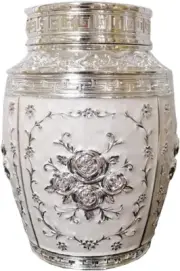 Large Sealed Metal Ashes Urn - 3.54 X 7.08 Inches Alloy Container for Ashes, Mem
