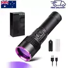365Nm UV Light Torch 50W Black Light Rechargeable LCD Dimmable Flashlight