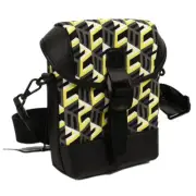 MCM Yellow Black CUBIC MONOGRAM LOGO Small Nylon Crossbody Bag NWT