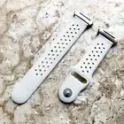 Gray with White Smooth Rubber Silicone Sports Band Strap for Fitbit Ionic