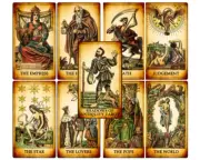 The Shadows of Antiquity Tarot cards deck. Vintage 78 tarot cards deck.