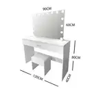 WHITE MAKE-UP DRESSER TABLE WITH TILT ADJUSTABLE LED MIRROR WITH DRAWER klds02 D