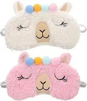 Didiseaon 2pcs Sleep Mask Soft Fuzzy Assorted Eye Mask Sleeping Blind Sleeping Mask Eye Mask for Sleeping Sleeps Black Padded Masks Puffy Cover Night Plush Alpaca Sleeping Eye Mask
