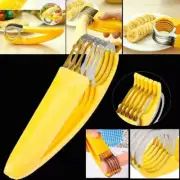 Banana Slicer Cutter Fruit Knife Veggie Cutter Kitchen Stainless Steel Bar Tool