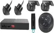AI 360 Degree Panoramic 3D Bird Eye View Camera System HD 1080P Car Surround View Parking Around View Monitor System 4CH Video(with Calibration 64G)
