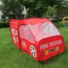 Kid Playhouse Fire Truck Shape Pop up Play Tents Ball Pit Indoor Outdoor Toy