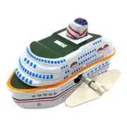 Nostalgic Tinplate Cruise Ship Toy Wind Up Collectible Toy for Desk Decoration