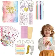Kids Journal Set - Journaling Art Crafts Kit,Scrapbook & Diary Art Crafts Kit, Multifunctional Girls Journal Scrapbook Kit, Creative Scrapbook & Diary Kits for Kids Aged 4+