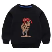Kids Hoodies Fashion Rapper Tupac Long Sleeve Pullover T Shirts Boys Sweatshirts