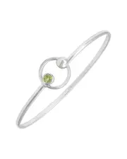 Silver 0.33 ct. tw. Peridot Bangle Bracelet