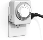 HBN Indoor Timers for Lamps,24 Hour Plug-In Mechanical Indoor Timer