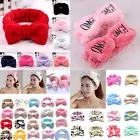 Womens Bow Make Up Hair Band Elastic Wrap OMG Soft Headband Bath Spa Wash Face✔