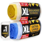 Premium XL Shammy Towel for Car - 2pk (34”x25”) - Super Absorbent Chamois Clo...