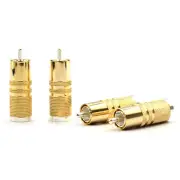 4PCS HiFi Audio Silver Plated RCA Plugs Terminal High-End Audiophile Connectors