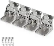 [Singvon] 4Pcs Folding Table Leg Bracket, Heavy Duty Self-Lock Hinge, Extension Support Shelf for Table Leg, Truck Tailgate, Kitchen Storage Rack, 350lbs Per（Silver）